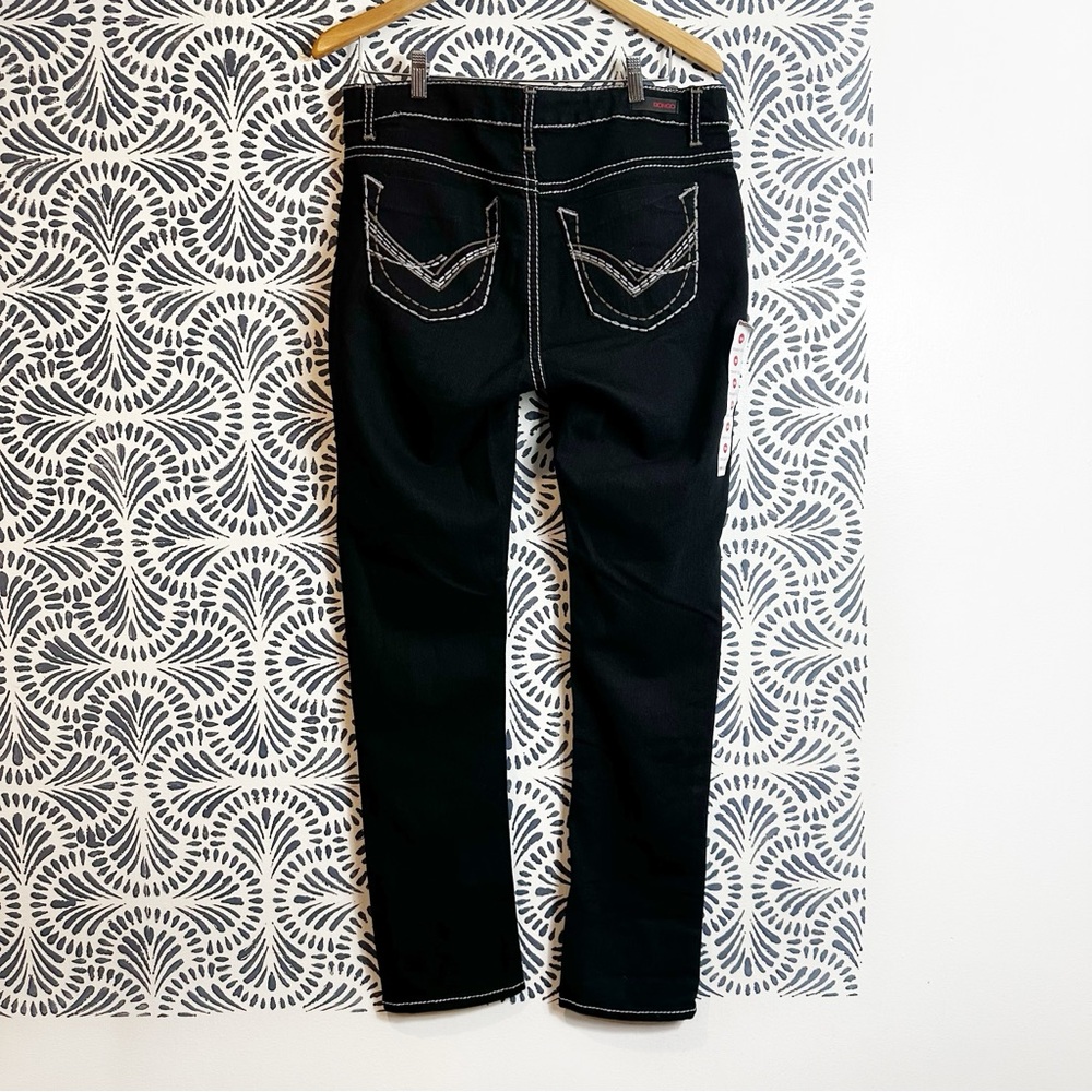 BONGO Heavy Stitch Straight Leg Black Denim Jeans IRREGULAR